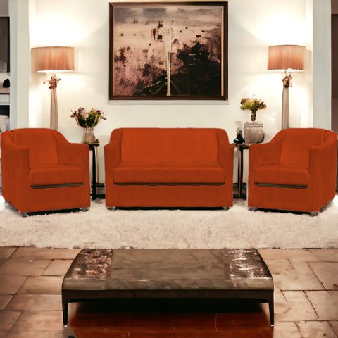 Kit Namoradeira + 4 Poltronas Decorativas para Sala Mila Suede Cores Pé de Plastico Cromado