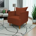 Ver imagem 1 de Poltrona Decorativa para Sala Recepção Escritório Consultório Reforçada Eliza Tecido Suede