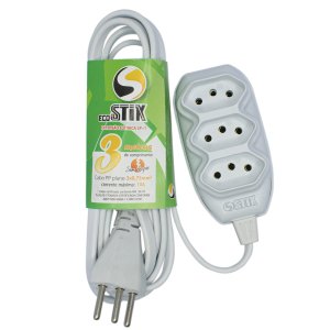 Extensão Elétrica 3 Metros Cabo 3x0,75  2p+t Certificada