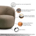 Ver imagem 3 de Kit 2 Poltronas Decorativas Sala de Estar Melissa Giratória Linho Marrom Claro M1 - Monari Design