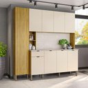 Ver imagem 3 de Armário de Cozinha Compacta 9 Portas e 1 Gaveta 200cm Milla Freijó-vanilla - Pallazio