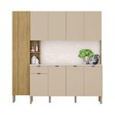 Ver imagem 1 de Armário de Cozinha Compacta 9 Portas e 1 Gaveta 200cm Milla Freijó-vanilla - Pallazio