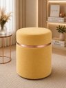 Ver imagem 4 de Kit de Puff Superior Rose Gold, Cor Amarelo Claro Veludo - Let Móveis