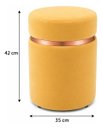 Ver imagem 2 de Kit de Puff Superior Rose Gold, Cor Amarelo Claro Veludo - Let Móveis