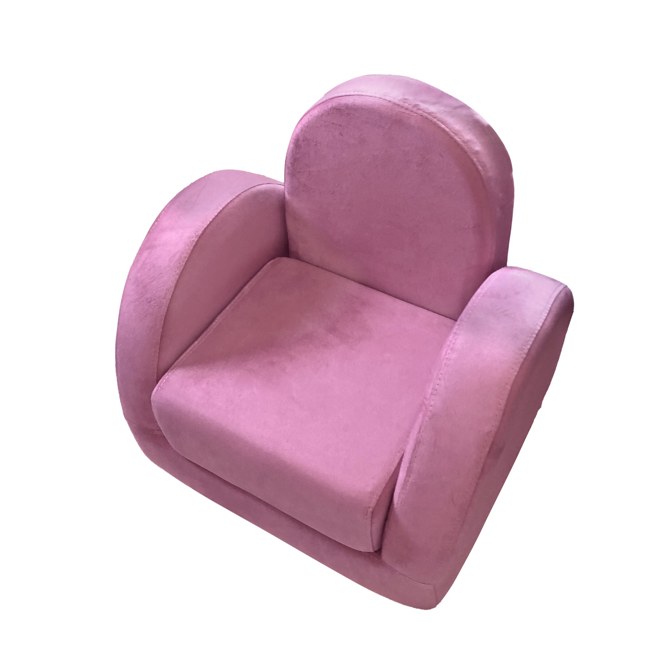 Mini Poltrona Sofá Infantil Tecido Veludo Rosa para Crianças - Bz Decor - 3