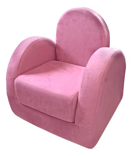 Mini Poltrona Sofá Infantil Tecido Veludo Rosa para Crianças - Bz Decor