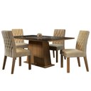 Ver imagem 2 de Conjunto Sala de Jantar Madesa Grazi Mesa Tampo de Vidro com 4 Cadeiras Rustic/preto/imperial Cor:ru