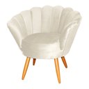 Ver imagem 1 de Poltrona Decorativa Pétala De Flor Sala veludo bege Esmalteria Salão Escritório Dalaqua Decor