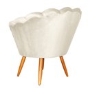 Ver imagem 2 de Poltrona Decorativa Pétala De Flor Sala veludo bege Esmalteria Salão Escritório Dalaqua Decor