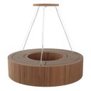 Ver imagem 4 de Lustre Pendente Madeira Redondo Anel 60 Cm - Freijó