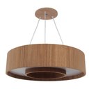 Ver imagem 1 de Lustre Pendente Madeira Redondo Anel 60 Cm - Freijó