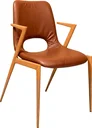Ver imagem 1 de Cadeira Tai Almofadada Base Metal/Madeira:Caramelo Kit 2 Uni