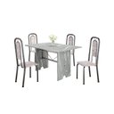 Ver imagem 2 de Conjunto Sala de Jantar com 4 Cadeiras Lara Prata/Bege