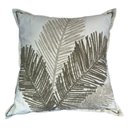 Ver imagem 1 de Almofada Sarja 60x60 C/bord Boucle Folhagem Bege:folhagem