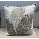 Ver imagem 4 de Almofada Sarja 60x60 C/bord Boucle Folhagem Bege:folhagem