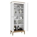 Ver imagem 4 de Cristaleira Sala Jantar 75cm com 2 Portas e 4 Prateleiras Cor:mel Branco