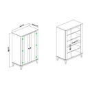 Ver imagem 3 de Cristaleira Sala Jantar 75cm com 2 Portas e 4 Prateleiras Cor:mel Branco