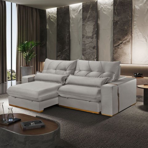 Sofá Retrátil e Reclinável 290 Cm Braço 25 Cm Lake Meu Sofá Online