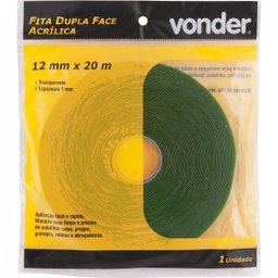 Fita dupla face acrílica 12 mm x 20 m Vonder - 2 Fita dupla face acrílica 12 mm x 20 m Vonder - 2