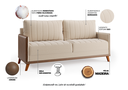 Ver imagem 4 de Estofado Living Premium 2m 4 Lugares Laterais em Corano Linho Bronze/durango - Casa Giulia
