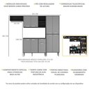 Ver imagem 3 de Cozinha Compacta Xangai 9 Portas Multimóveis Preta/Grafite
