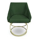 Ver imagem 4 de Kit 2 Poltronas Luxo Alana Suede Base de Ferro Dourado - Pallazio