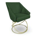 Ver imagem 3 de Kit 2 Poltronas Luxo Alana Suede Base de Ferro Dourado - Pallazio