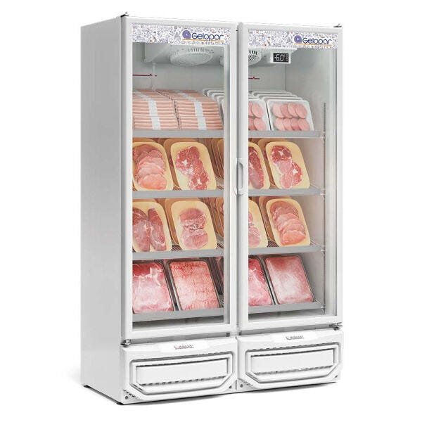 Expositor de Carne 2 Portas GCBC950 Gelopar Refrigerador Vertical 2 PORTAS BRANCO 220V - 1
