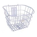 Ver imagem 1 de Cesta Cestinha para Bicicleta Aramada Branca Retrô com Tampa
