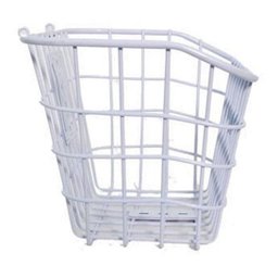 Cesta Cestinha para Bicicleta Aramada Branca Retrô com Tampa - 2