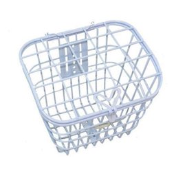 Cesta Cestinha para Bicicleta Aramada Branca Retrô com Tampa - 3