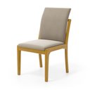 Ver imagem 1 de Cadeira Livia Madeira Maciça Estofada para Mesa de Jantar Veludo Bege 102