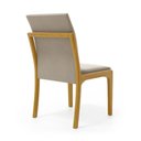 Ver imagem 5 de Cadeira Livia Madeira Maciça Estofada para Mesa de Jantar Veludo Bege 102