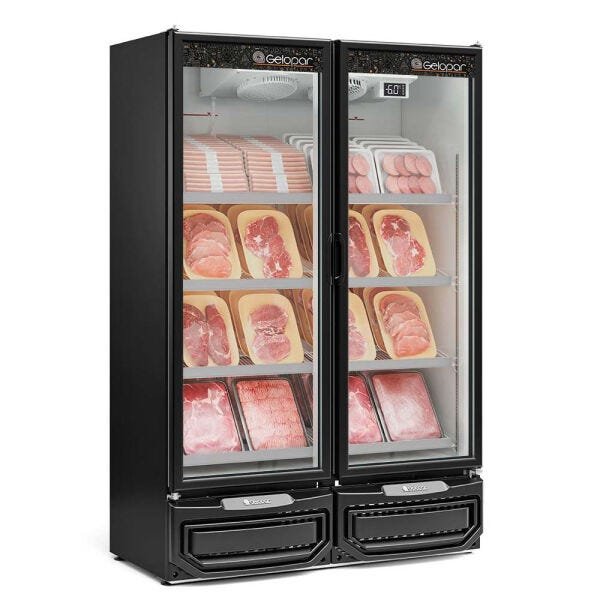 Expositor de Carne 2 Portas GCBC950 Gelopar Refrigerador Vertical 2 PORTAS PRETO 220V - 1