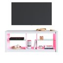 Ver imagem 2 de Rack para Tv até 55 Polegadas Estilo Gamer com 2 Prateleiras em Vidro e Iluminação em Led Rgb