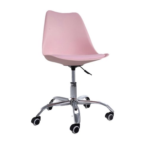 Cadeira de Escritório Office com Rodízios Estofada Leda Rosa
