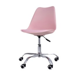 Cadeira de Escritório Office com Rodízios Estofada Leda Rosa - 3