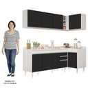 Ver imagem 5 de Armário de Cozinha Modulado de Canto Esquerdo 4 Peças Cp50 Balcão com Tampo Branco/preto - Lumil Lum