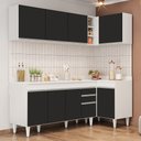 Ver imagem 2 de Armário de Cozinha Modulado de Canto Esquerdo 4 Peças Cp50 Balcão com Tampo Branco/preto - Lumil Lum
