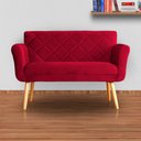 Ver imagem 4 de Namoradeira Isabela 02 Lugares Veludo Cores - DS Estofados - Vermelho