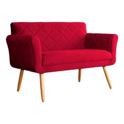Namoradeira Isabela 02 Lugares Veludo Cores - DS Estofados - Vermelho - 1