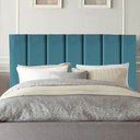 Ver imagem 1 de Cabeceira Estofada Solteiro 100CM Sophia Suede Azul Turquesa - D A DECOR D&A Decor