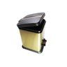 Lixeira Quadrada Dourada e Preta em Aço Inox Com Pedal 12L – By Fineza - 3