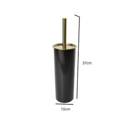 Conjunto Preto e Dourado para Banheiro-Lixeira com pedal+escova sanitária - By Fineza - 5