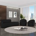 Ver imagem 1 de Sofá 4 Lugares Orgânico 220cm Morgan e 2 Poltronas Lua Linho Preto D03 - D’Rossi