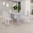 Ver imagem 1 de Conjunto Sala de Jantar com 6 Cadeiras Lara Branco/Bege