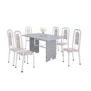 Ver imagem 2 de Conjunto Sala de Jantar com 6 Cadeiras Lara Branco/Bege