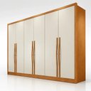 Ver imagem 4 de Guarda-Roupa Casal 6 Portas e 6 Gavetas em MDF Reno Marrom/Cinamomo/Fendi