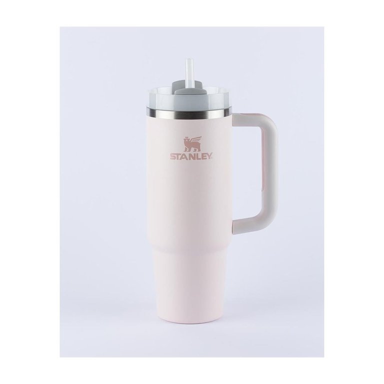 Copo com Canudo Stanley Quencher 2.0 Rose Quartz 1,180 Litros
