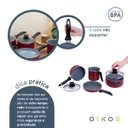 Ver imagem 2 de Jogo de Panelas Antiaderente Cerâmica 4 Peças Vermelha - Oikos